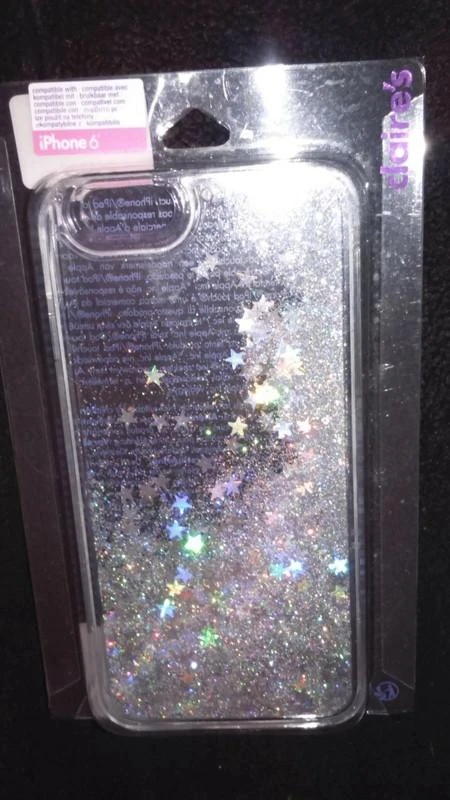 Coque etoiles paillettes argent liquide claire's iphone 6 neuf Idée cadeau